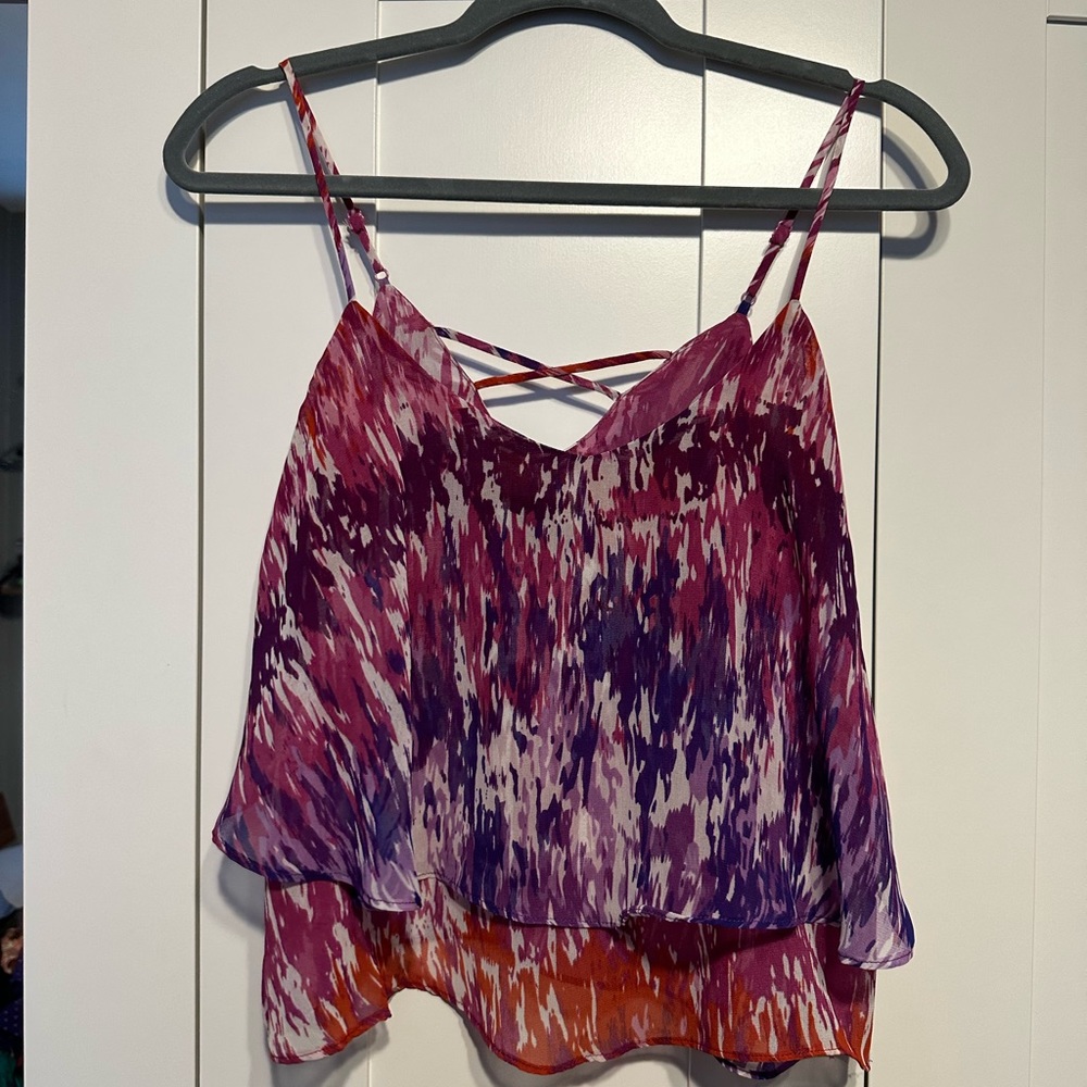 Spaghetti Strap Flowy Crop Top